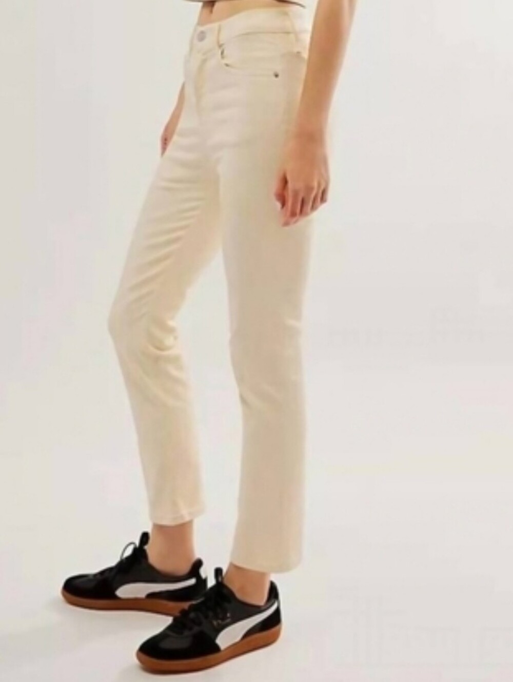 Edwin Pixie Mid-Rise Cropped Skinny Jeans- In Vanilla